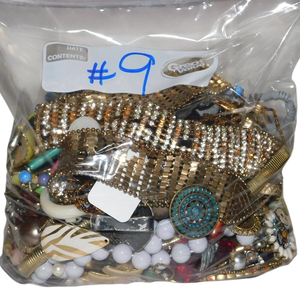 Jewelry Bag Over 4 lbs. Of Craft Jewelry & Beads